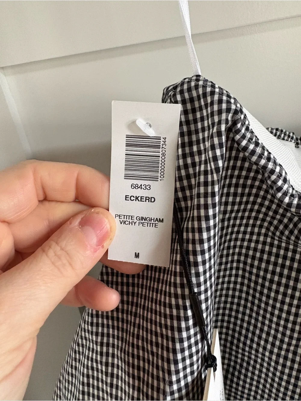 Aritzia Eckerd Black & White Gingham Strapless Top - Picture 6 of 7